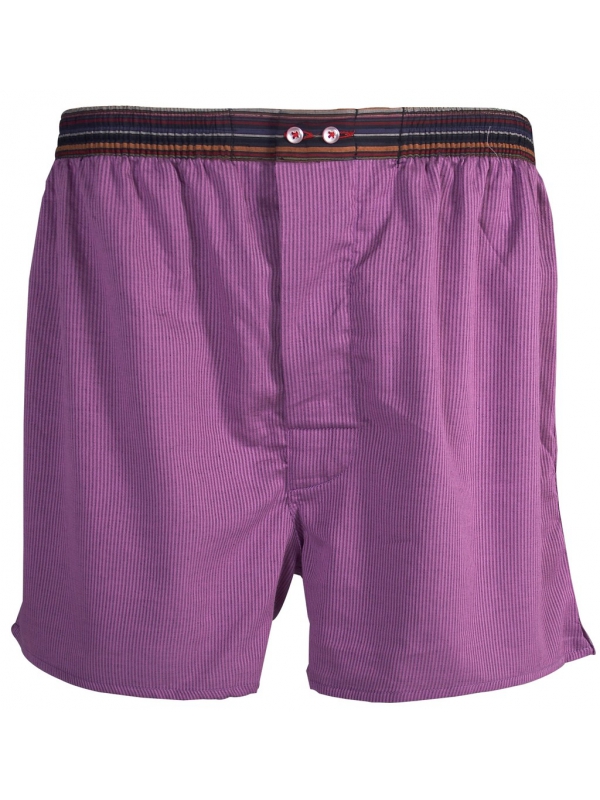 Caleçon violet à rayures en coton