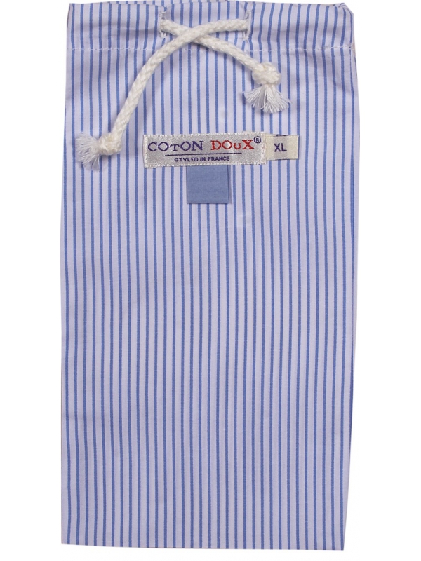 Caleçon bleu clair à rayures en coton