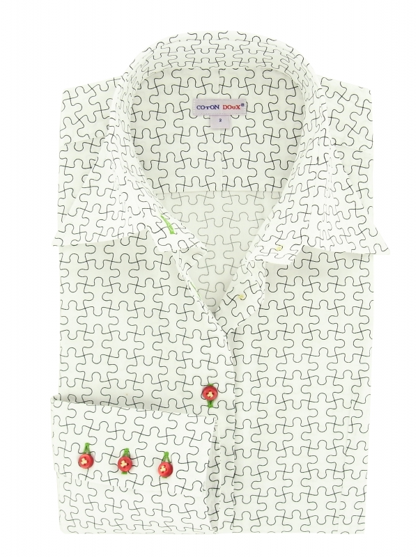 Women's Fitted shirt with a puzzle pattern