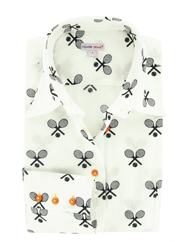 Women's Fitted shirt with tennis racket pattern