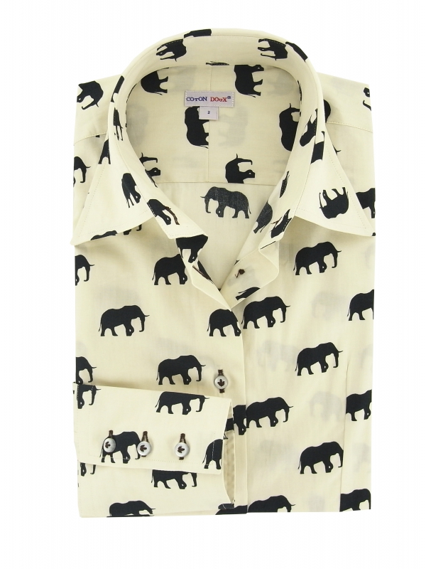 Women's Fitted shirt elephant pattern