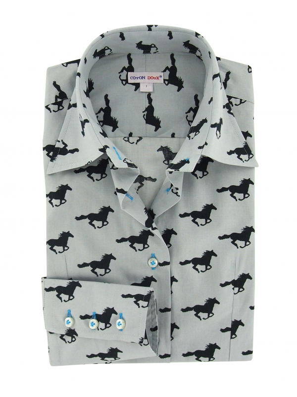 Women's Fitted shirt with horse pattern