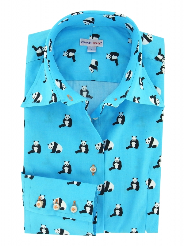 Women's Fitted shirt with panda pattern