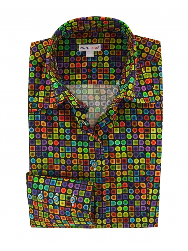 Women's Fitted shirt with graphic design psychedelia