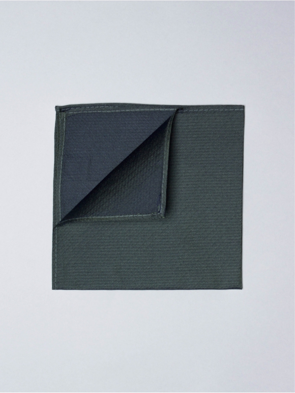 Plain dark green pocket square