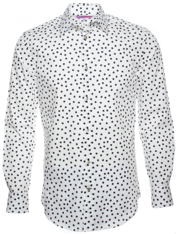 Men's regular shirt with black dots prints
