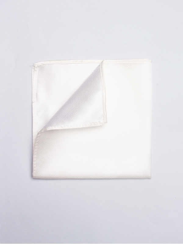 Plain ivory pocket square