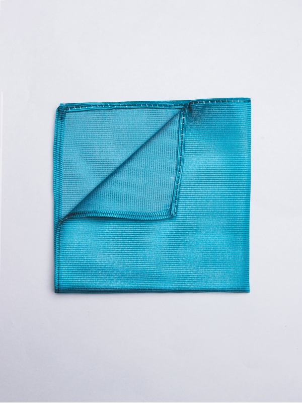 Plain turquoise pocket square