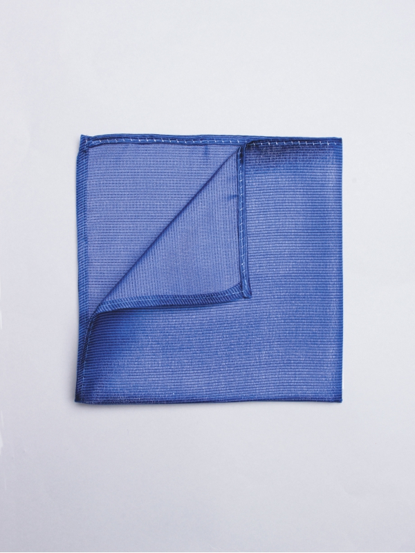 Plain electric blue pocket square