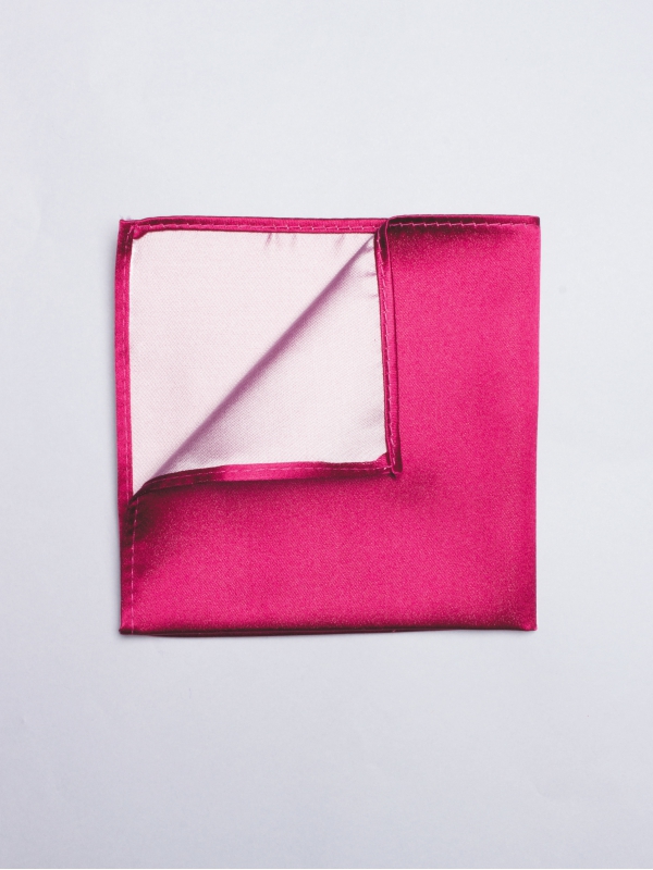 Plain raspberry pink pocket square
