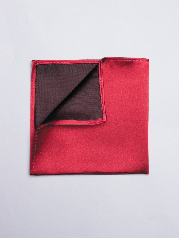 Plain bright red pocket square