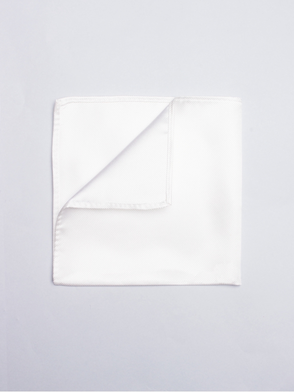 Plain white pocket square