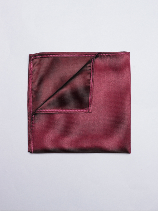 Plain burgundy pocket square