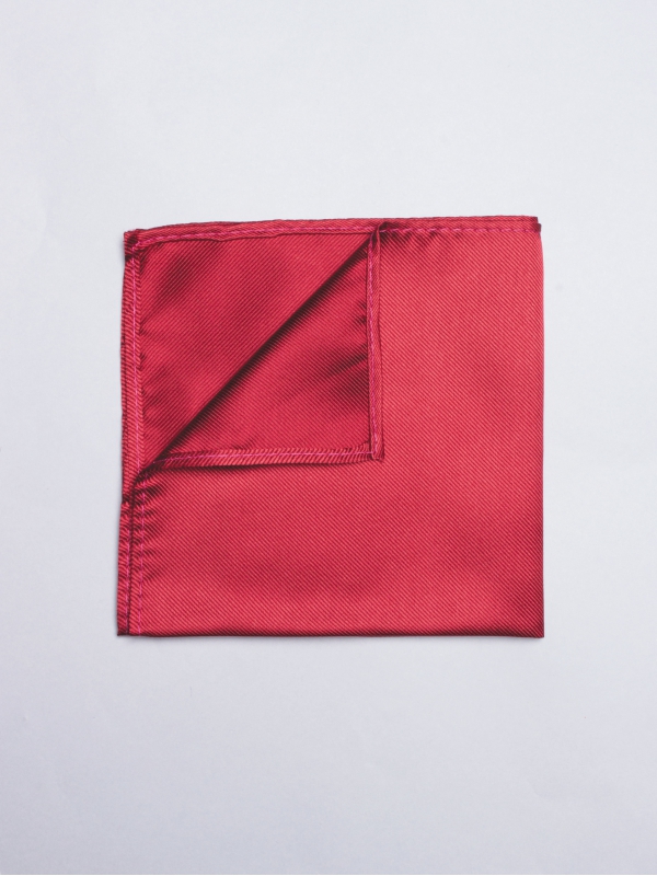Plain cherry red pocket square