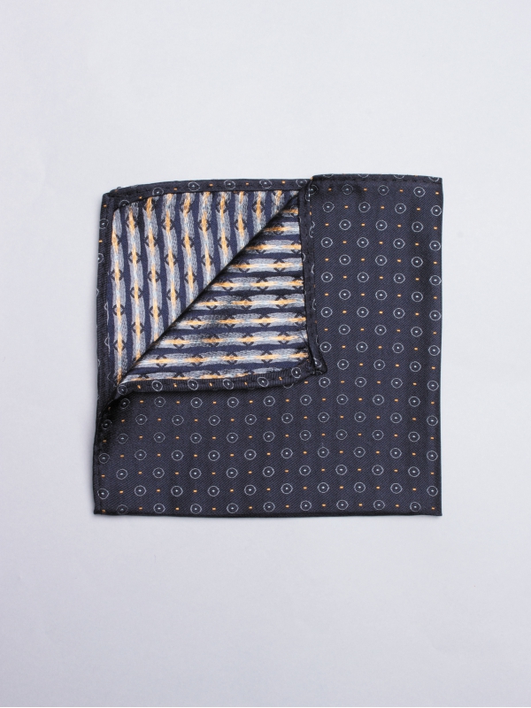 Blue pocket square with circles patterns 