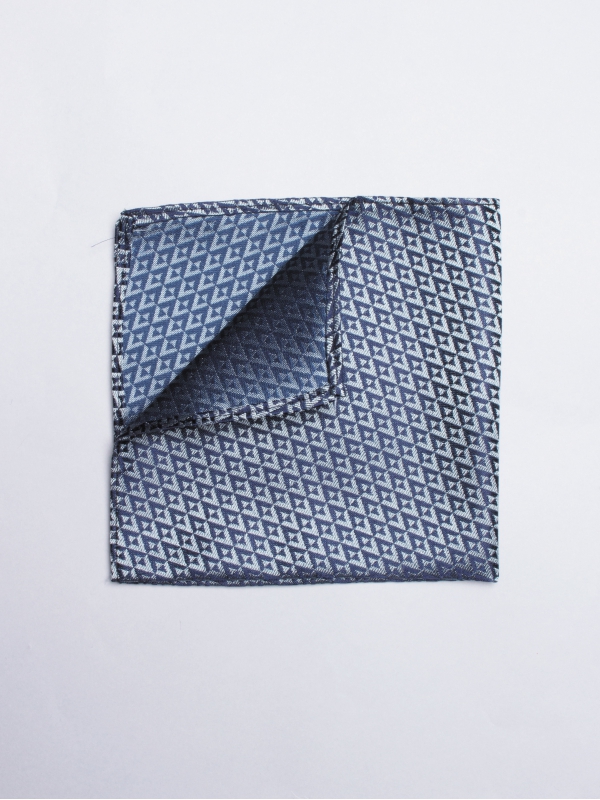Navy pocket square with triangles patterns 