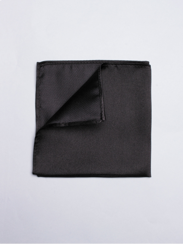 Plain black pocket square