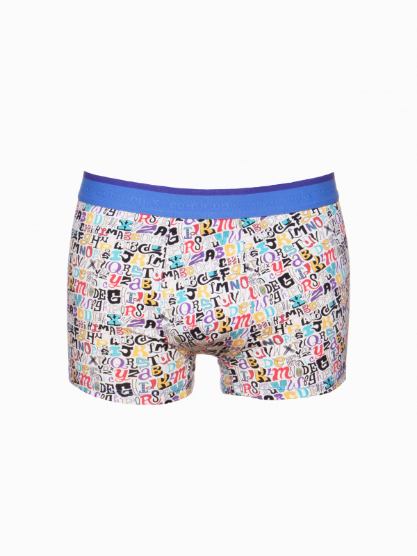 Trunks with multicolor letters print