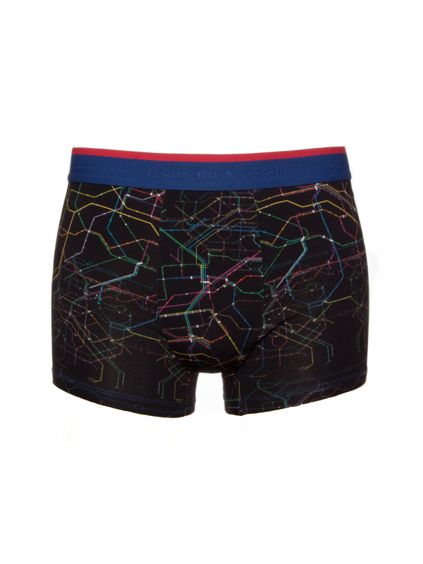 Trunks with metro line print