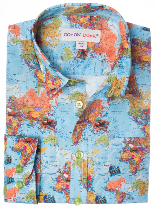 Children's shirt with map print