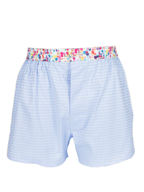 Blue boxer short with watercolor print