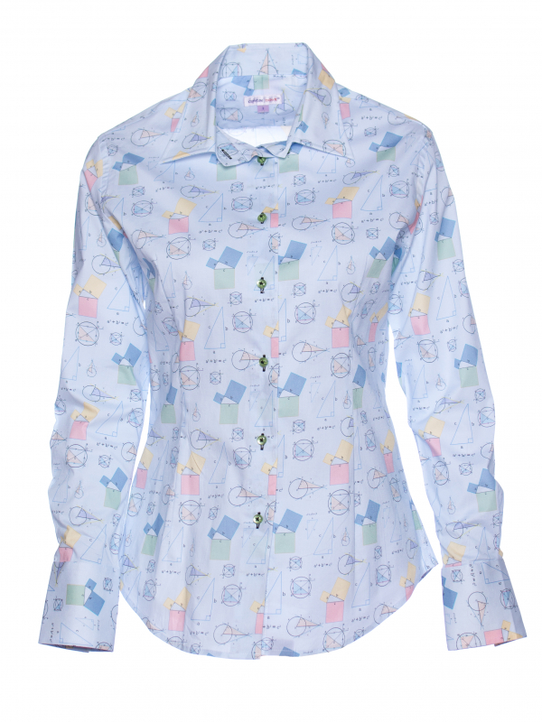 Women's fitted shirt with geometry print