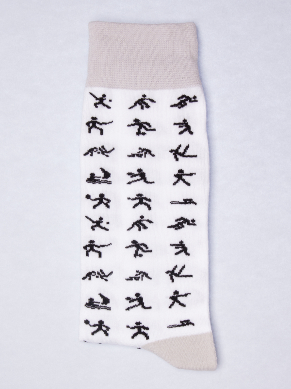 Socks with sport icon pattern