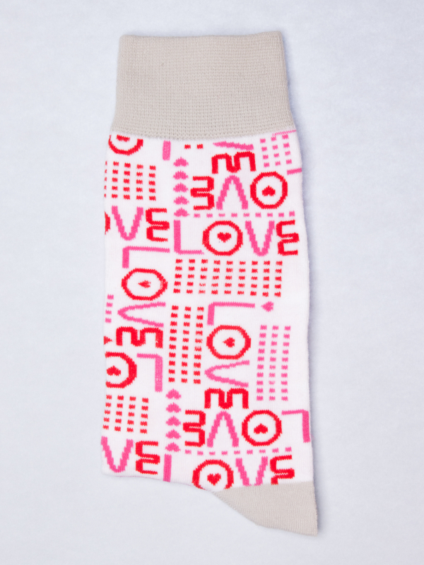 Socks with love pattern