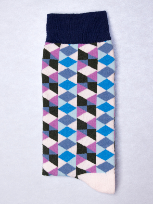 Socks with kaleidoscopic pattern