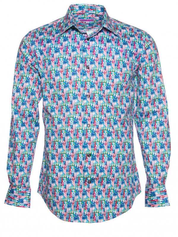 Men's regular fit shirt with monument print