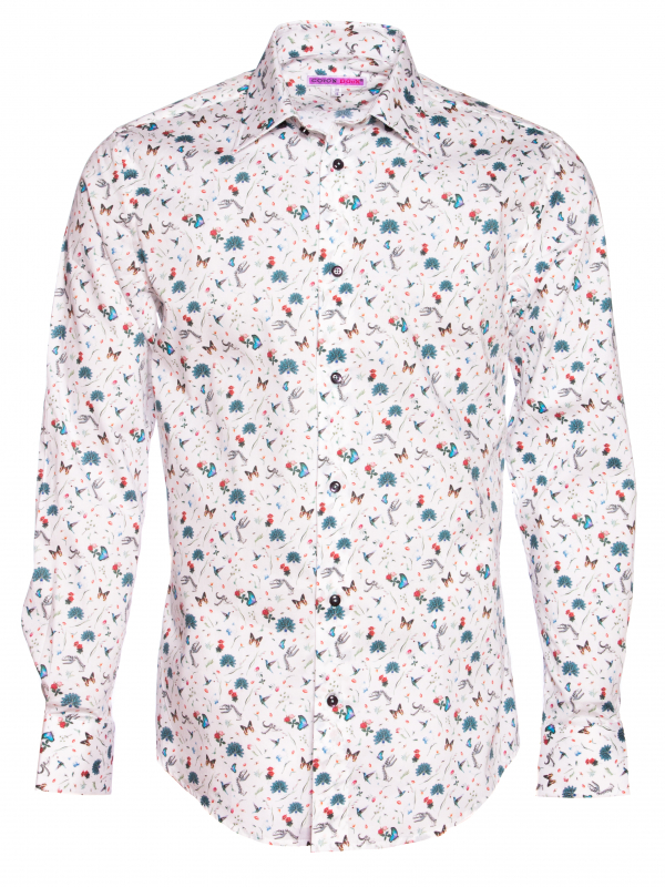 Men's regular fit shirt with nature print