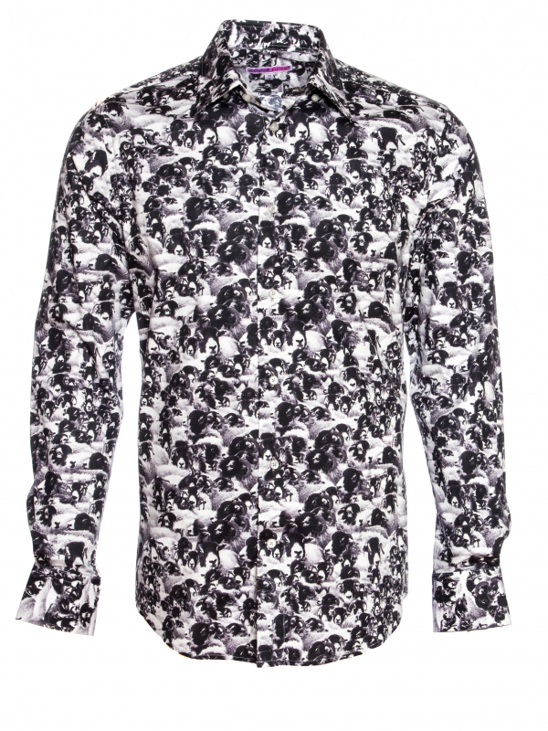 Men's regular fit shirt with sheep print