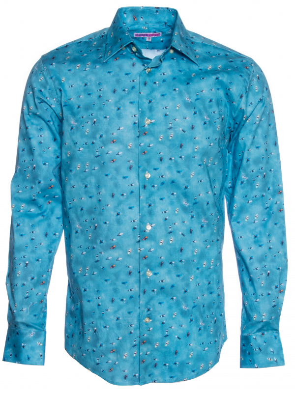 Men's regular fit shirt with sea print