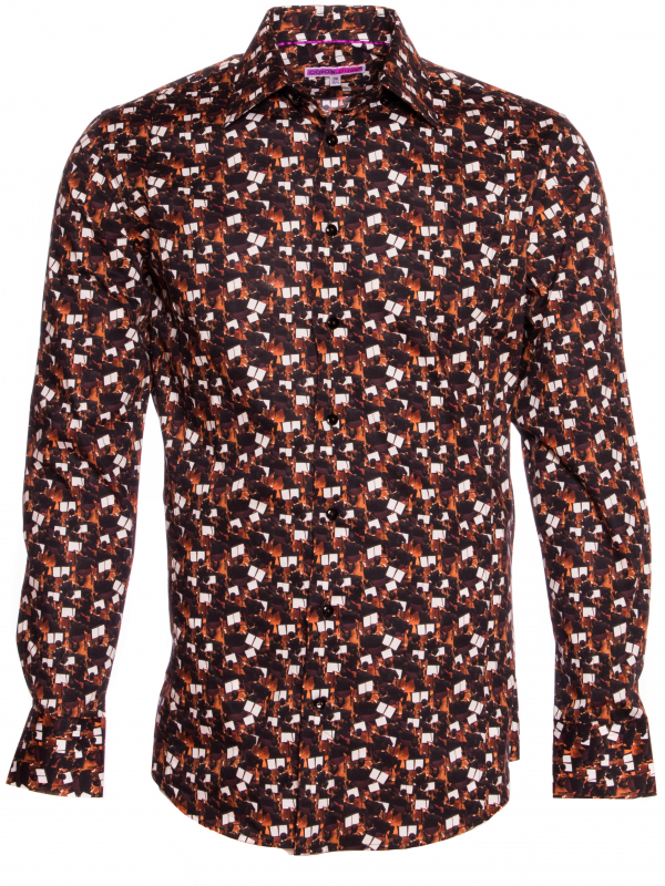 Men's slim fit shirt with orchestra print