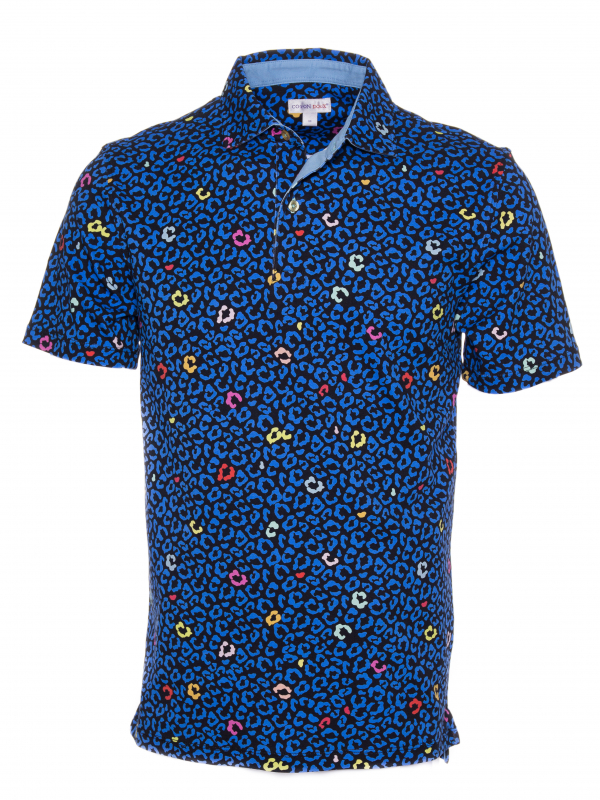 Regular fit polo with leopard print