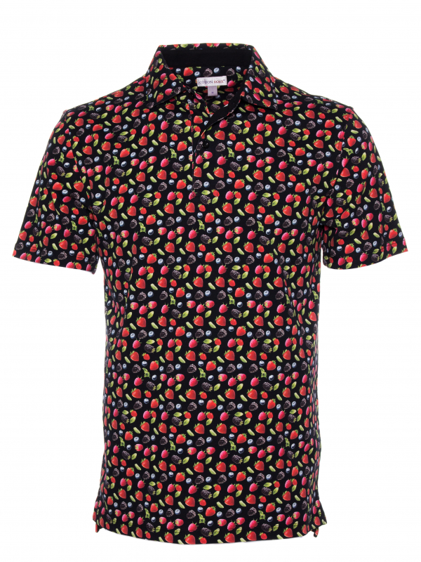 Regular fit polo with fruit print