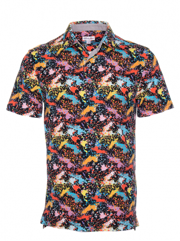 Regular fit polo with painting print