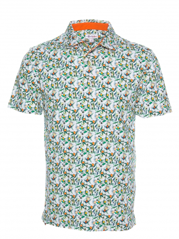 Regular fit polo with mirabelle print