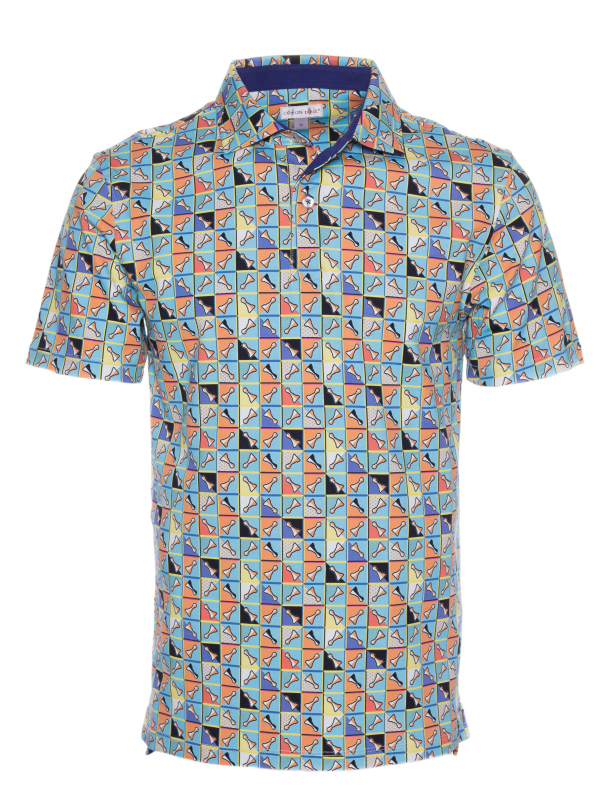Regular fit polo with chess game print