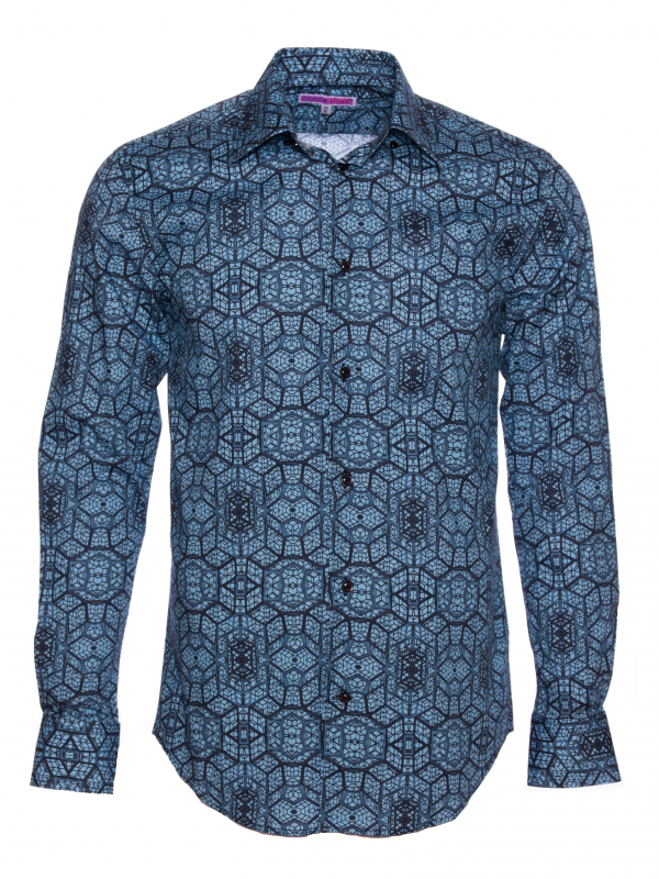 Men's regular fit shirt with architecture print