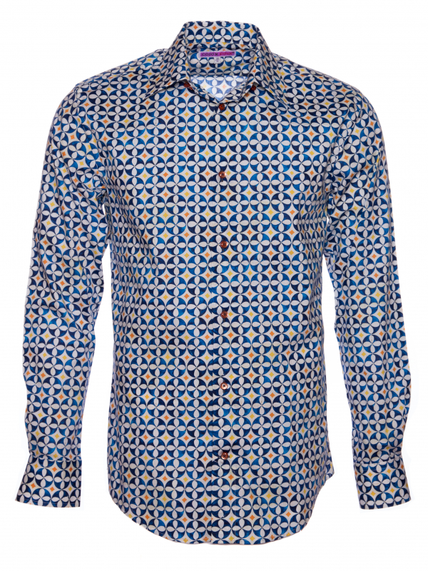 Men's regular fit shirt with mosaic print