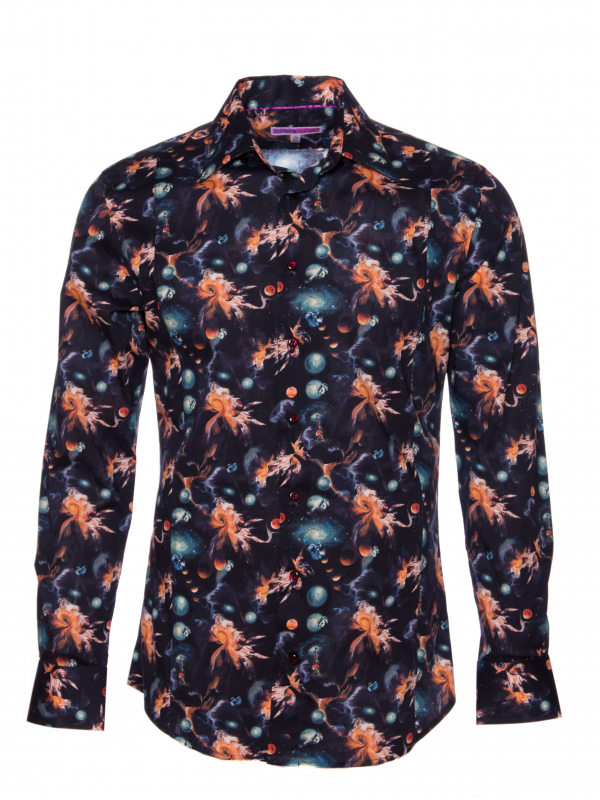 Men's slim fit shirt with space print