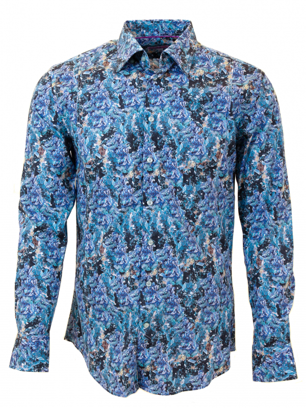 Men's slim fit shirt with crystals print