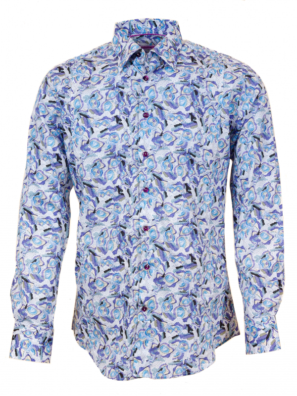 Men's slim fit shirt with embroyderies print