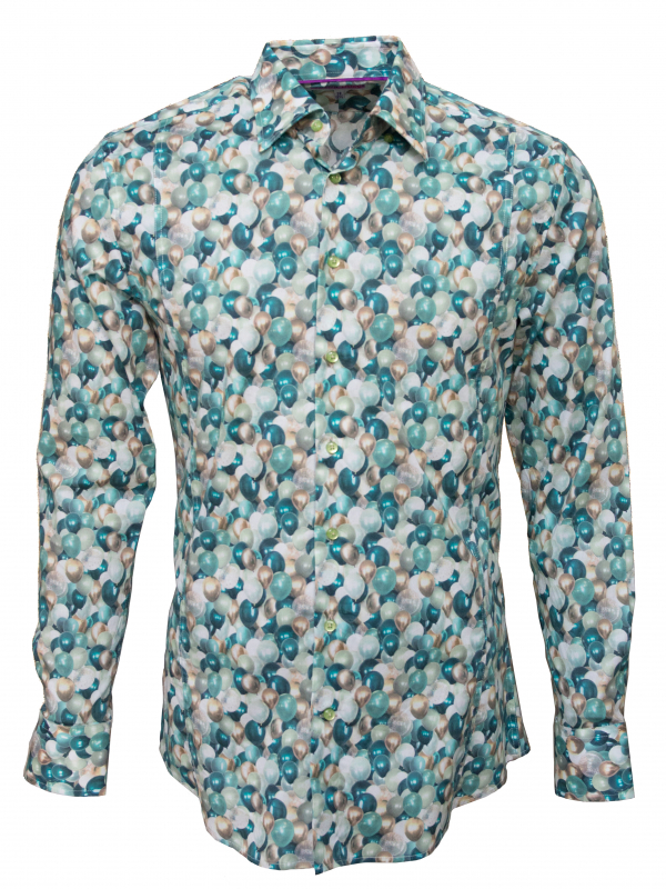Men's slim fit shirt with balloons print