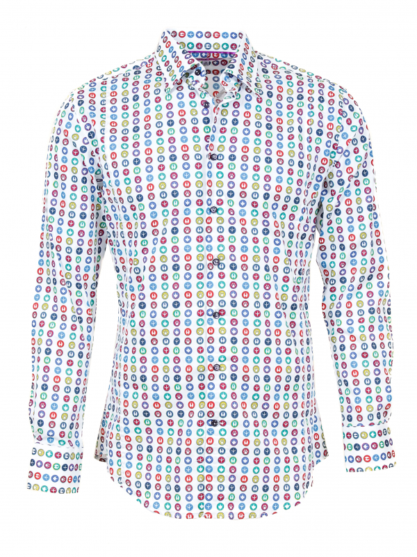 Men's slim fit shirt with printed print