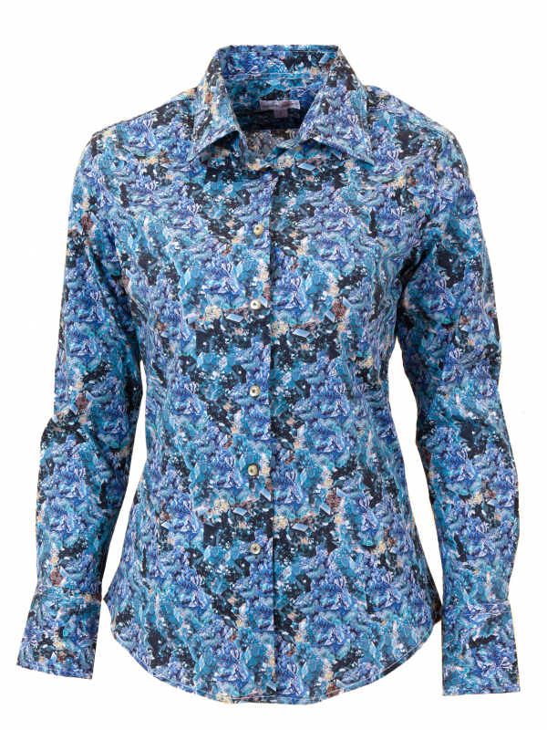 Women's fitted shirt with crystals print