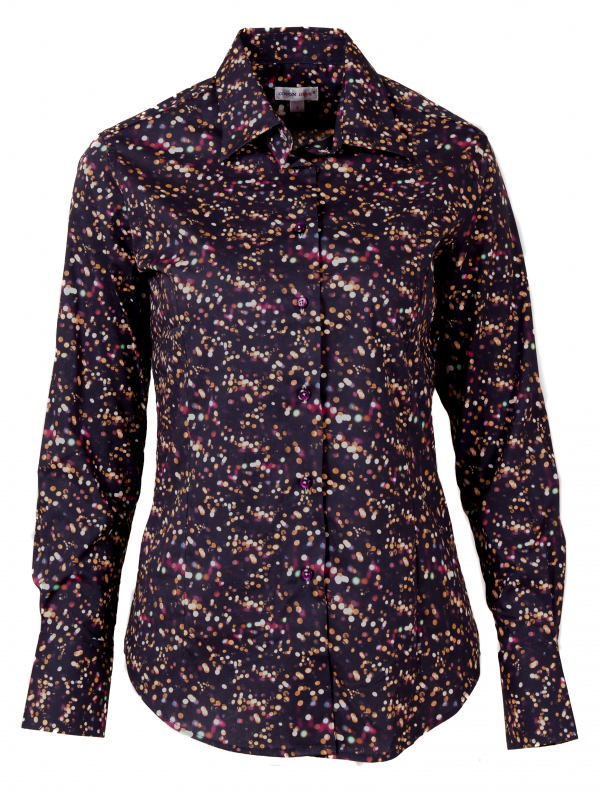 Women's fitted shirt with sequin print