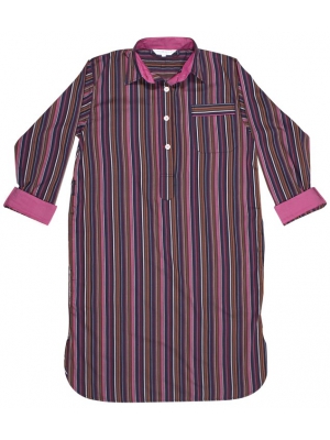 Women's multicolored striped night shirt