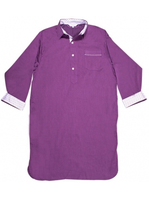 Women's violet striped night shirt